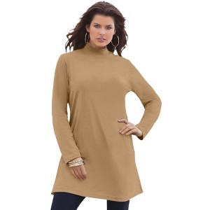 Roaman's Women's Plus Size Ultimate Mockneck Tunic - 1 of 4