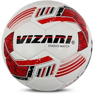 Vizari Set of 12 Stadio Match NFHS Soccer Ball for Practice and Official Games 32 Panel Hand Stiched Training Ball for Boys Kids Adults Size 4-,White - 1 of 4