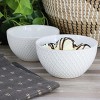 Gibson Elite Earlhart 2 Piece 6 Inch Ribbed Stoneware Cereal Bowl Set in White - 2 of 4