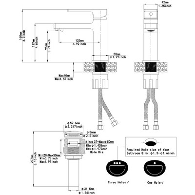 Matte Black Single-Handle Bathroom Faucet with Drain Assembly