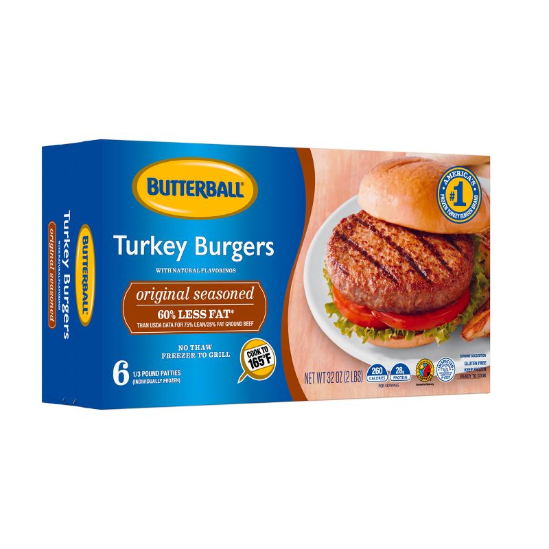 Butterball Seasoned Turkey Burgers - Frozen - 32oz, 3 of 7