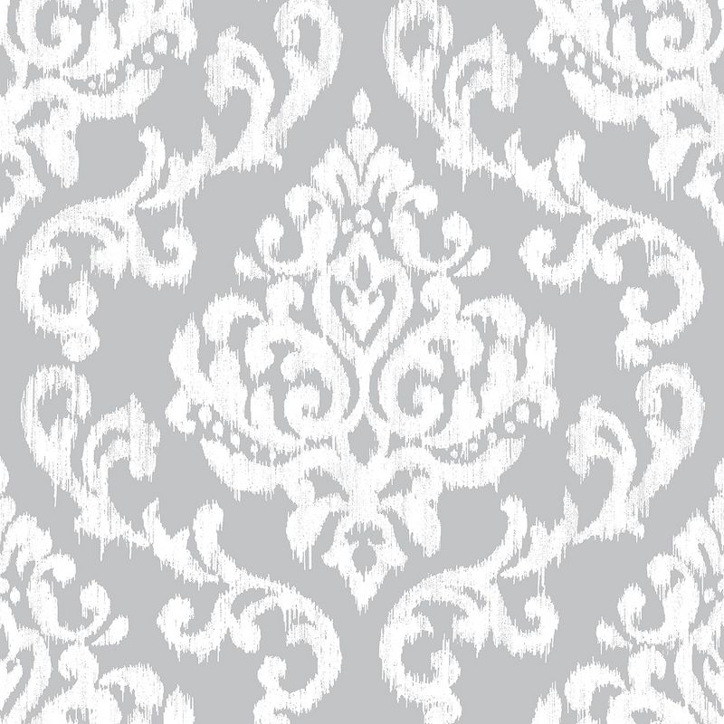 Ink Damask Grey Mist Paste the Wall Wallpaper, 1 of 5