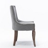Kumasinova Set of 2 Side Dining Chair, Thickened Fabric Kitchen Chairs with Neutrally Toned Solid Wood Legs & Bronze Nail Head - 3 of 4