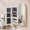 GlasFlength Full Length Mirrors Lockable Arched Jewelry Full-Length Mirror Cabinet 2 Drawers for Living Room, White, 15.7"*3.94"*42.5" - 2 of 4
