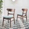 GDFStudio Isador Mid Century Modern Fabric Upholstered Wood Dining Chairs (Set of 2) - 2 of 4