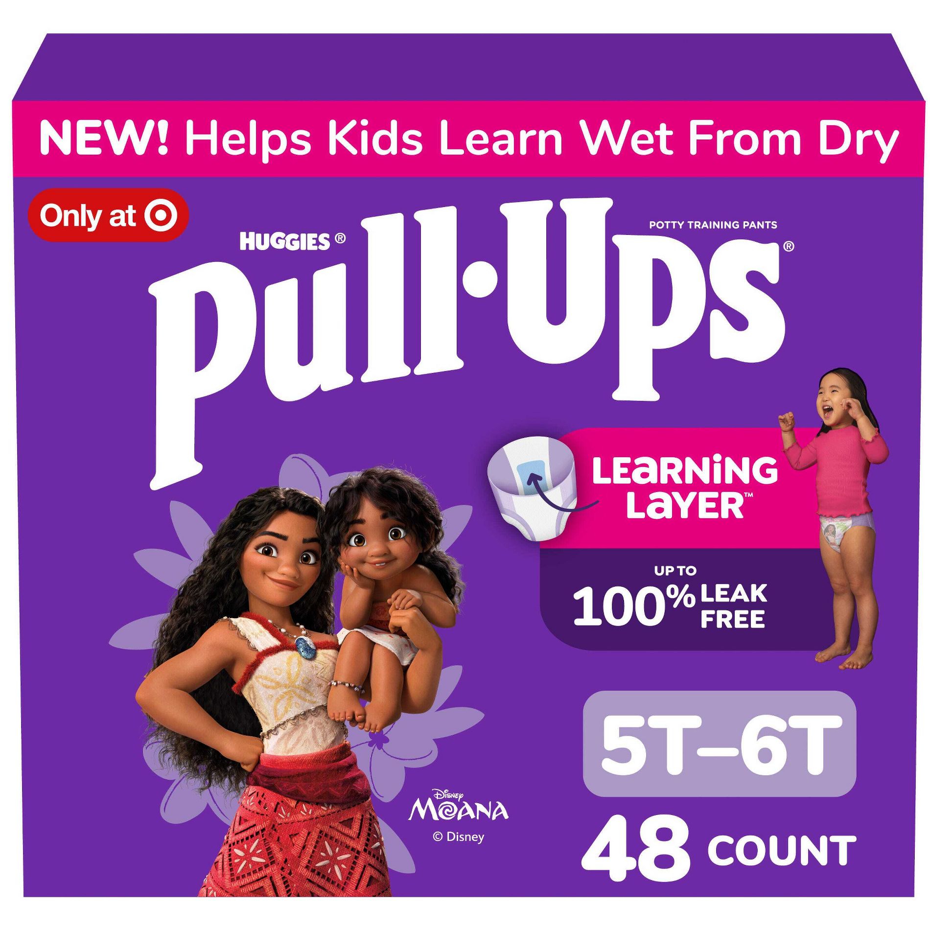 Pull-Ups Girls' Learning Designs Training Pants - Size 5T-6T - 48ct: Disposable, No Fragrance, Easy-Open, Cotton