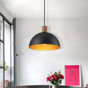 LLHZSY Black Mini Pendant Light 11" Wide Modern Bowl Fixture for Kitchen Island Dining Room - 1 of 4