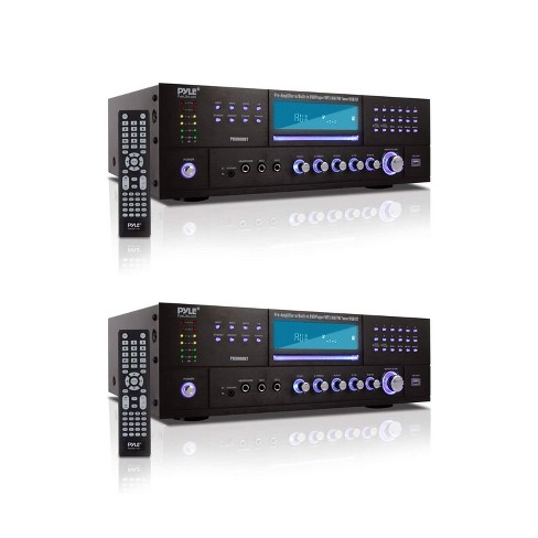 Pyle 2 X Pd3000bt Bluetooth 4 Channel Home Theater Preamplifier Karaoke Stereo Sound System With Cd Dvd Player Usb Aux And 2 Mic Inputs 2 Pack Target