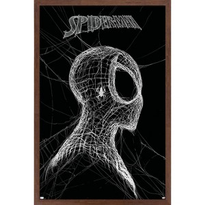 Trends International Marvel Spider-Man: World Of Webs - Black And White Framed Wall Poster Prints - 1 of 4