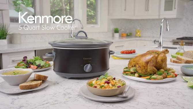Kenmore Slow Cooker, 5 qt (4.7L), Easy to Use, Dial Control - Black, 2 of 7, play video