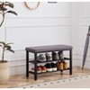 Hrinhom 31.5"W Shoe Storage Bench with Cushion, Shoe Shelf with Seat, Space-Saving - 2 of 4