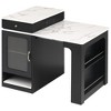 Homy Casa 59.5" Kitchen Island with Extendable Dining Table, Power Outlet and Storage Shelves - 4 of 4