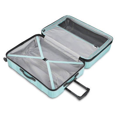 American Tourister NXT Hardside Large Checked Spinner Suitcase - Mint Green