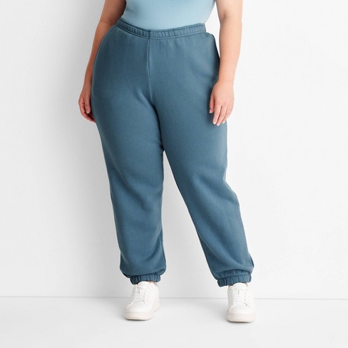 Women s Leisure Studio Mid rise Essential Joggers Universal Thread Medium Blue 3x Target