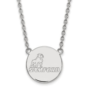 Black Bow Jewelry 14k White Gold Samford Bulldogs NCAA Necklace 18 Inch - 1 of 4