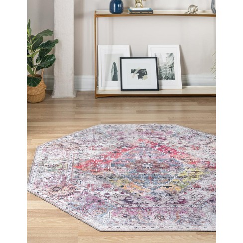 Unique Loom 7' 10 X 7' 10 Yara Yash Machine Washable Multi Area Rug ...