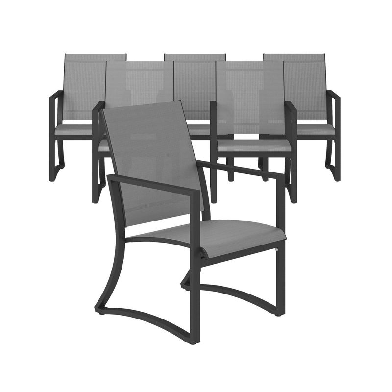6pk Steel Patio Dining Chairs with Light Gray Sling - Room &#38; Joy, 3 of 13