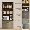 Kitchen Pantry Cabinet with 2 Drawers, Farmhouse Tall Storage Cabinet, Wood Food Pantry ,Versatile Storage Freestanding Cupboard for Kitchen - 3 of 4