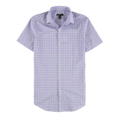 bar III Mens Easy Care Stretch Check Button Down Dress Shirt