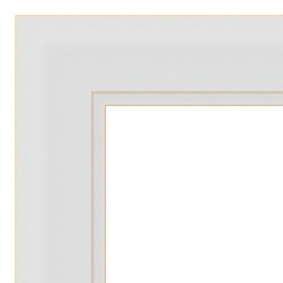 Elegant Soft White Full-Length Rectangular Wood Mirror with Silver Highlights