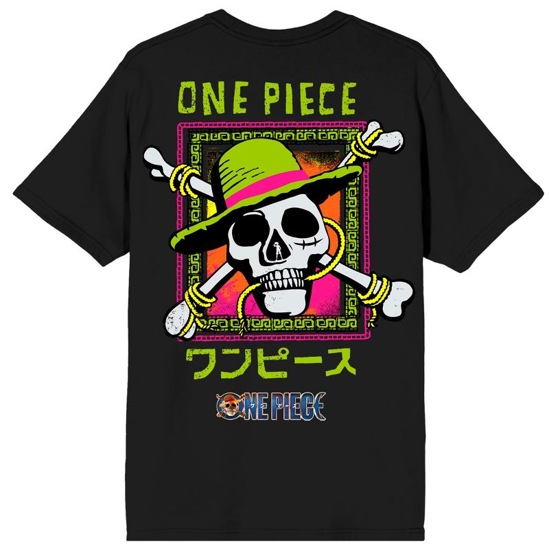 One Piece Live Action Straw Hat Pirates Logo Crew Neck Short Sleeve Black Men's T-shirt, 2 of 5