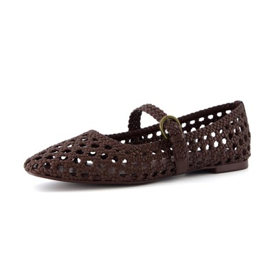 CUSHIONAIRE Women's Weston Woven Mary Jane Flat +Memory Foam, Wide Widths Available