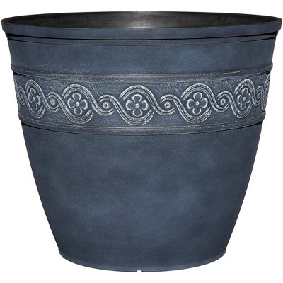 Classic Home and Garden Indoor/Outdoor Round Corinthian Resin Flower Pot Planter