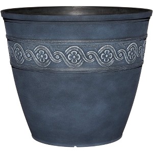 Classic Home and Garden Indoor/Outdoor Round Corinthian Resin Flower Pot Planter - 1 of 4