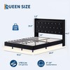 Floating Bed Frame, Queen Bed Frame, Velvet Upholstered Platform Bed with Storage Headboard, RGB LED Light, Wood Slats, Noise Free, Easy Assembly - 2 of 4