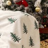 1pc Flannel Christmas Tree Embroidered Plush Throw Blanket Christmas Gift. - 4 of 4