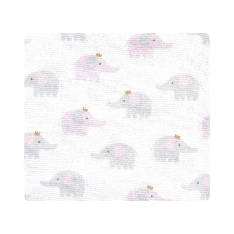 Hudson Baby Infant Girl Cotton Rich Flannel Receiving Blankets Bundle, Lilac Elephants, One Size, 3 of 7