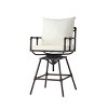 Gulches Outdoor Patio Swivel Bar Stool Height Adjustable Barstool with Cushions£¬Copper - 3 of 4