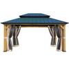 EROMMY 12'x16' Metal Frame Double Roof Gazebo, Outdoor Hardtop Gazebo, Permanent Gazebo Pavilion for Patio - 3 of 3
