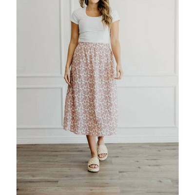 Women's Misty Rose A-line Midi Skirt - Mikarose