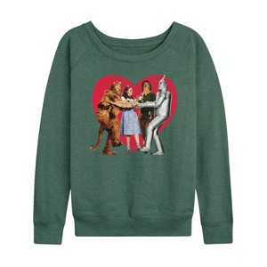 Women's - Wizard of Oz - Dorothy Tin Man Scarecrow Lion Group Heart Lightweight French Terry Slouchy - 1 of 4