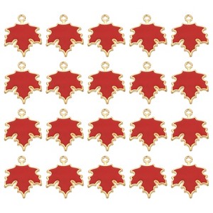 Unique Bargains Zinc Alloy Maple Leaf Pendants for Jewelry Making Bracelet Necklace 20 Pcs - 1 of 4