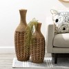 Sullivans 32" & 24.25" Organic Woven Rattan Vases Set of 2, Natural - 3 of 4