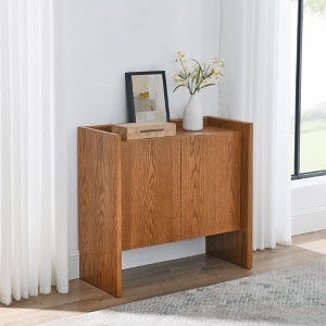 Modern Sideboard Buffet Cabinet, Wood Storage Cabinet with 2 Door 2 Adjustable Shelves, Rustic Sideboard Cabinet for Entryway Hallway Living Room - 1 of 4