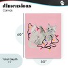 Stupell Industries Cat With Christmas Lights Pink Canvas Art - 4 of 4