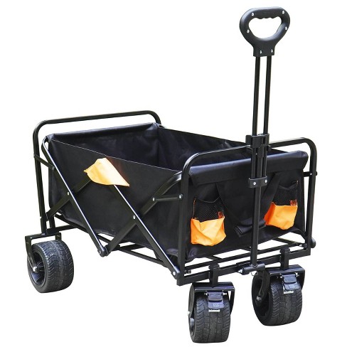 Outsunny Folding Wagon Garten Cart Collapsible Camping Trolley Steel Oxford