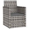 VidaXLPatio Armchair with Cushion Gray Poly Rattan - 2 of 4