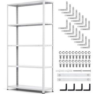 5 Tier Heavy Duty Steel Shelving Unit, 500 lbs Capacity Garage Storage Shelves with Adjustable Height, Metal Shelves,Industrial Shelves - 1 of 4