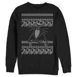 Men's The Nightmare Before Christmas Jack Skellington Distressed Christmas Sweater Sweatshirt