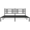 vidaXL Metal Bed Frame King Size with Headboard - Black Powder-Coated Steel - 76"x79.9" - Breathable Mattress Support - 3 of 4