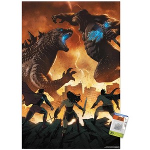 Trends International Justice League vs. Godzilla vs. Kong - Fight Unframed Wall Poster Prints - 1 of 4
