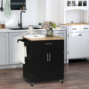 NicBex Mobile Kitchen Island Cart Morden Kitchen Carts on Wheels with Storage, 2 Cabinets Doors and 1 Drawer for Dining Rooms - 1 of 4
