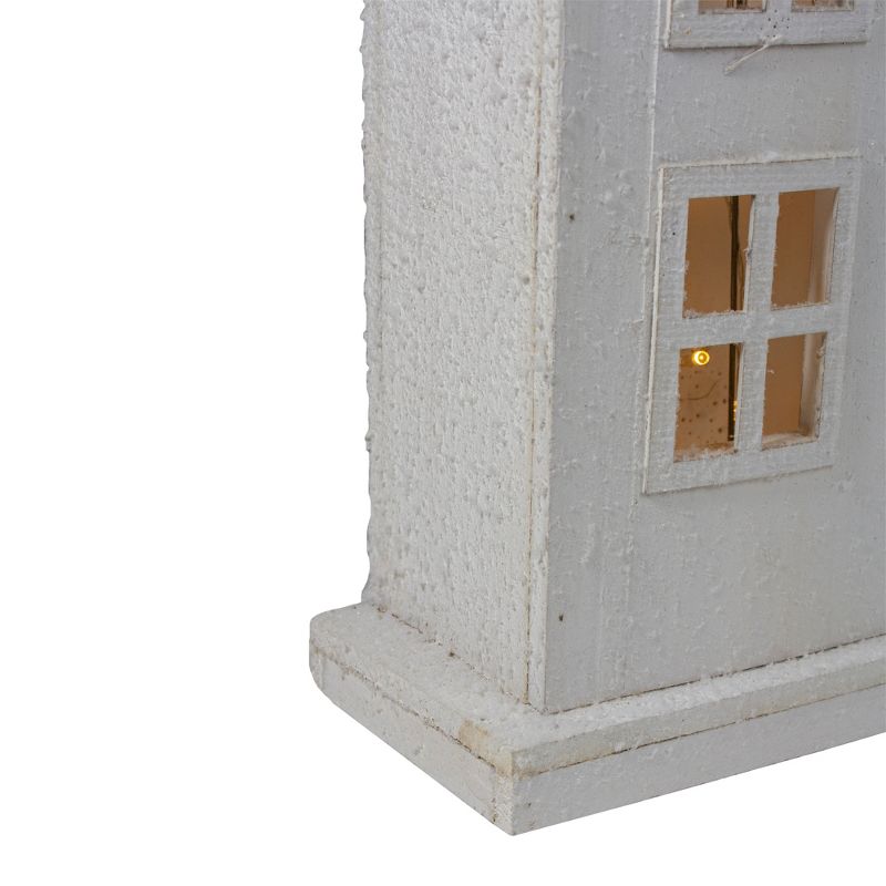 Northlight 30" Snow-Covered Rustic White Wooden House Christmas Tabletop, 4 of 7