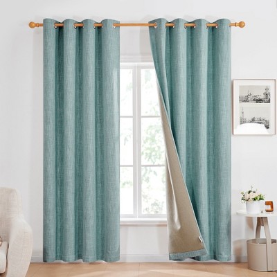 Deconovo Embroidered Leaf Farmhouse Sheer Curtains (2 Panels)