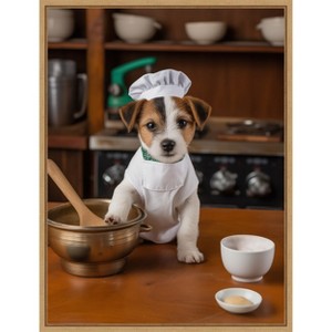 Amanti Art Jack Russell Puppy Chef by Andreas Magnusson Framed Canvas Wall Art - 1 of 4