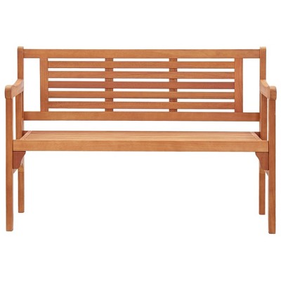 Medium Brown Eucalyptus Wood Foldable Patio Bench